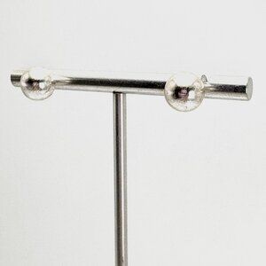 VTG Solid Sterling Silver 925 Silver Bead Beaded Stud Earrings Size 7.5 mm